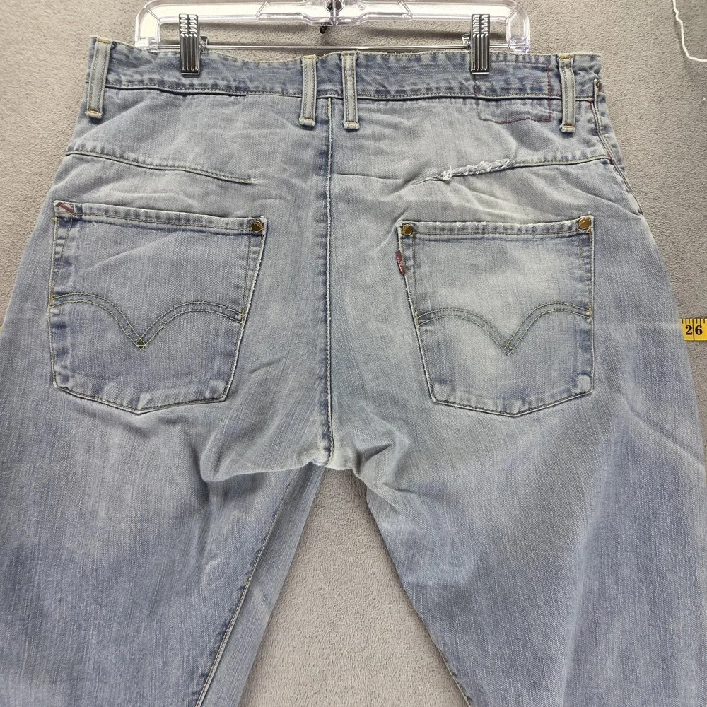 Vintage Levis Engineered Jeans Mens 34x34 Blue Twisted Light Wash Button Fly